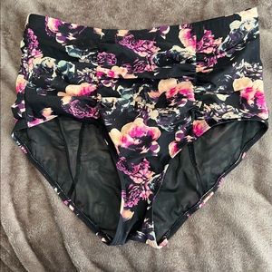 Ruched High Waisted Swim Bottoms